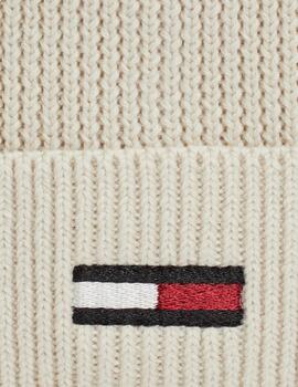 Gorro Tommy Tjm Elongated Flag Beanie Unisex Beige