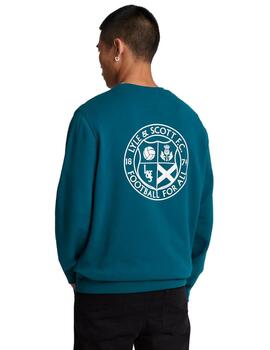 Sudadera LyLe & Scott Football Graphic Hombre Azul