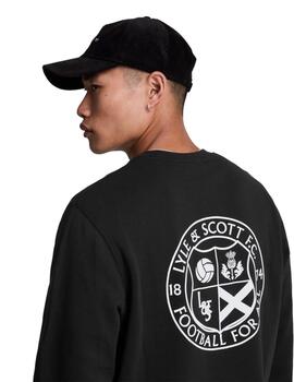 Sudadera LyLe & Scott Football Graphic Hombre Negro