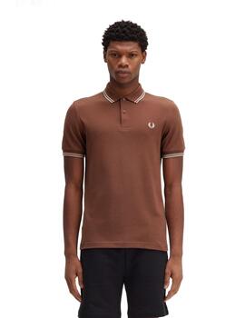 Polo Fred Perry Twin Tipped Hombre Marrón