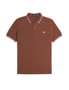 Polo Fred Perry Twin Tipped Hombre Marrón