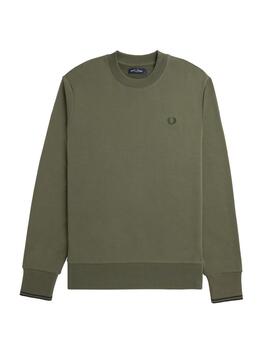 Sudadera Fred Perry Cuello Redondo Hombre Verde