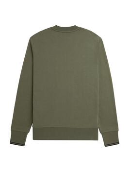 Sudadera Fred Perry Cuello Redondo Hombre Verde