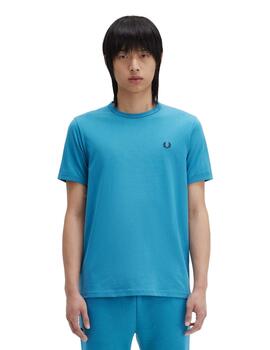 Camiseta Fred Perry Ringer Hombre Azul