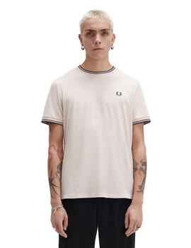 Camiseta Fred Perry Twin Tipped Hombre Arena