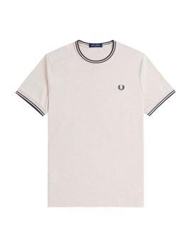 Camiseta Fred Perry Twin Tipped Hombre Arena