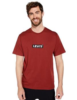 Camiseta Levis Relaxed Fit Hombre Granate