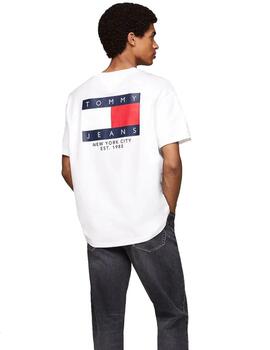 Camiseta Tommy Regular Sig Flag Hombre Blanco