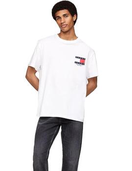 Camiseta Tommy Regular Sig Flag Hombre Blanco