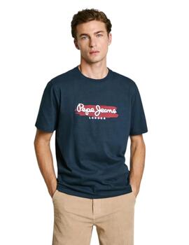 Camiseta Pepe Jeans Fit Regular Hombre Azul