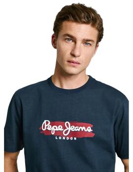 Camiseta Pepe Jeans Fit Regular Hombre Azul