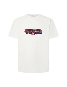 Camiseta Pepe Jeans Fit Regular Hombre Blanco