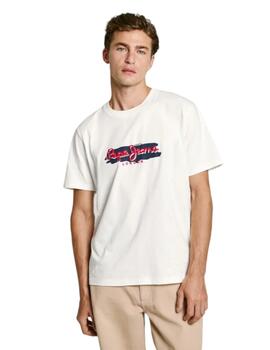 Camiseta Pepe Jeans Fit Regular Hombre Blanco