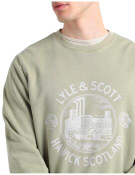 Sudadera Lyle & Scott Hawick Print Hombre Verde