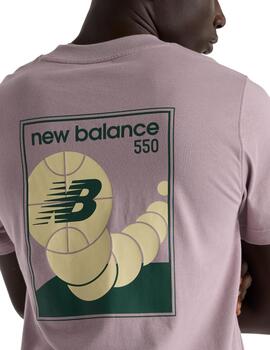 Camiseta New Balance 550 Hombre Lila