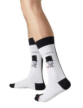 Calcetines Jimmy Lion DR Jekyll And MR Hyde Unisex Blanco y Negro