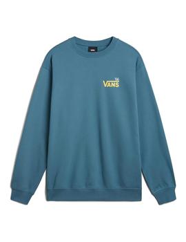 Sudadera Vans Posted Loose Crew Hombre Azul