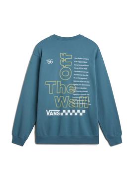 Sudadera Vans Posted Loose Crew Hombre Azul