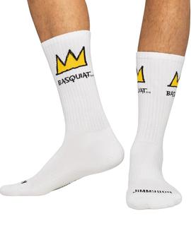 Calcetines Jimmy Lion Athletic Basquiat Crown Unisex Blanco