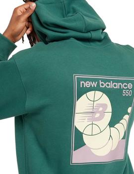 Sudadera New Balance Relaxed 550 Hombre Verde