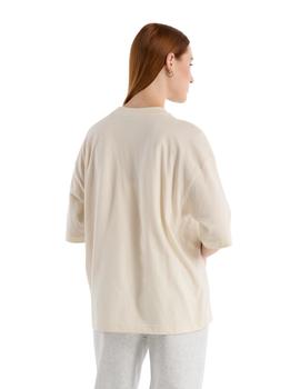 Camiseta New Balance Flower Mujer Beige