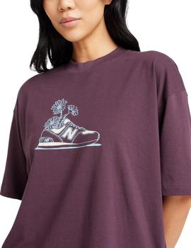 Camiseta New Balance Flower Mujer Morada