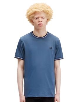 Camiseta Fred Perry Twin Tipped Hombre Azul