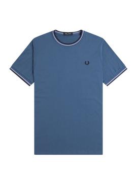 Camiseta Fred Perry Twin Tipped Hombre Azul