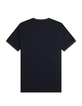 Camiseta Fred Perry Twin Tipped Hombre Negro