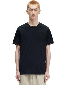 Camiseta Fred Perry Twin Tipped Hombre Negro