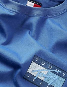 Camiseta Tommy Regular Flag Hombre Azul