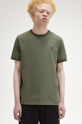 Camiseta Fred Perry Twin Tipped Hombre Verde