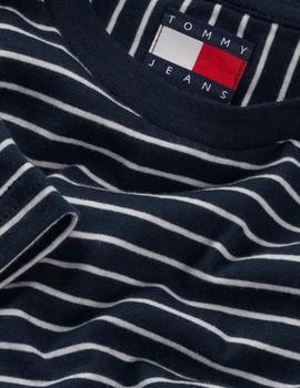 Camiseta Tommy Slim Stripe Hombre Azul