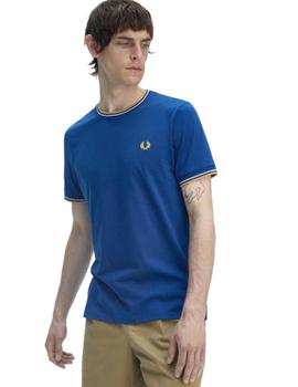 Camiseta Fred Perry Twin Tipped Hombre Azul