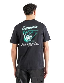 Camiseta Converse Negra Swinging  Skeleton Hombre