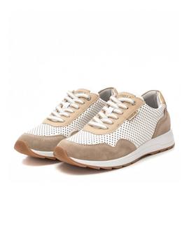 Zapatillas Carmela Piel  Mujer Beige