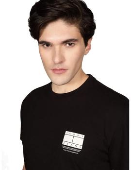 Camiseta Tommy Regular Graphic Hombre Negra