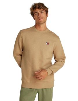 Sudadera Tommy Regular Badge Hombre Marrón