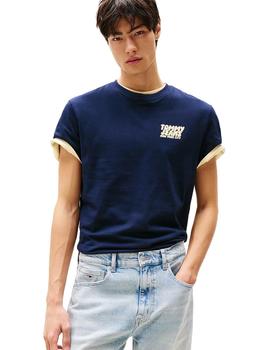 Camiseta Tommy Bubble Back Hombre Azul