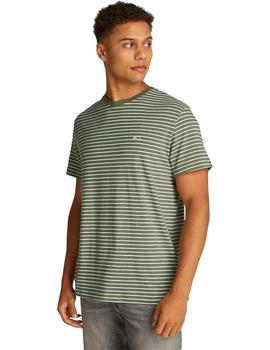 Camiseta Tommy Slim Stripe Hombre Verde