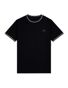 Camiseta Fred Perry Twin Tipped Hombre Negro